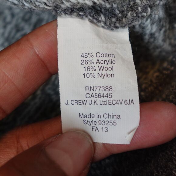 J.CREW Sweater Women Medium Wool Blend Knit Funnel Neck Marled Pullover Gray - Picture 5 of 6
